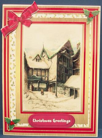 Lovely Christmas Vintage Snow Scene  by Cheryl French