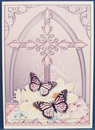 Fancy Cross Blooms & Butterfly Pyramid & Decoupage by Cheryl French