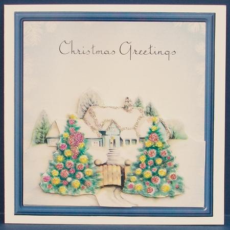 Christmas Vintage Cottage Card and Easy Cut Decoupage by Cheryl French