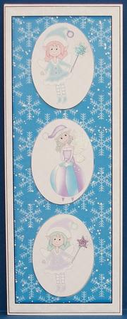 Blue Christmas Fairy Card Front by Cheryl French