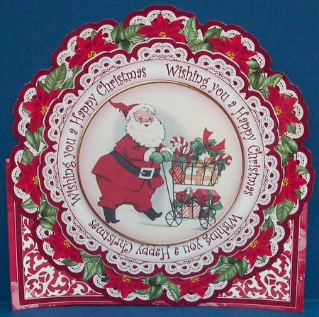 Santa Shopping Wu Happy Christmas Picture Doily C & E Kit by Cheryl French