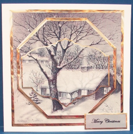 Winter Scene Card Front with Toppers by Cheryl French