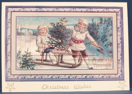 Vintage Christmas Fun in the Snow Topper by Cheryl French