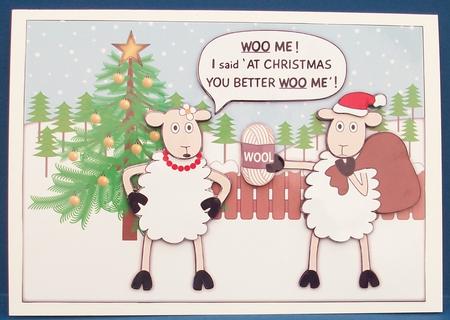 Christmas Sheep Humour by Cheryl French
