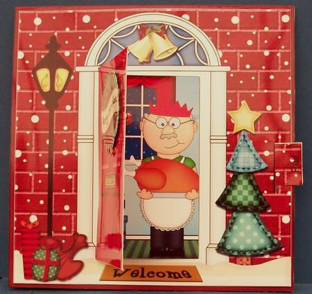 3D Xmas Bert's Turkey Animated Moveable Open Door by Cheryl French