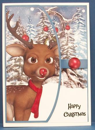 Reindeer Christmas Envelope Card by Cheryl French
