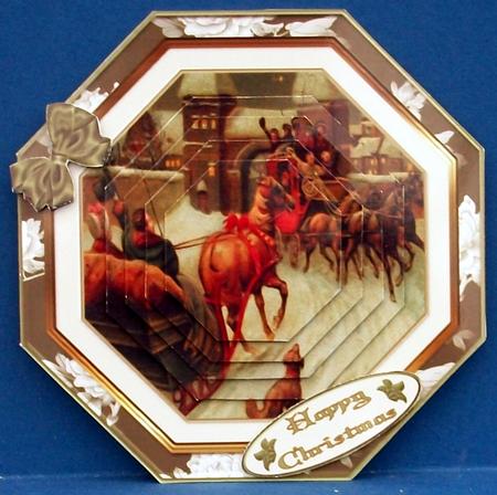 Vintage Christmas Pyramid folded card by Cheryl French