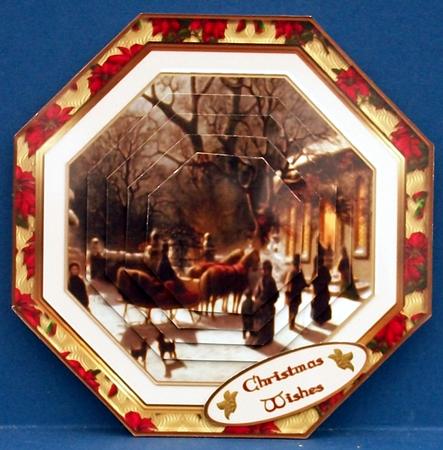 Christmas Vintage Mass folded card by Cheryl French