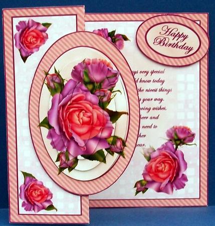 Fold Back Lilac & Peach Roses with Verse by Cheryl French