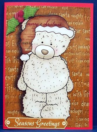 Lovely Teddy Bear with Gold Hat by Cheryl French