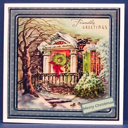 Vintage Christmas Friendly Greetings Card by Cheryl French