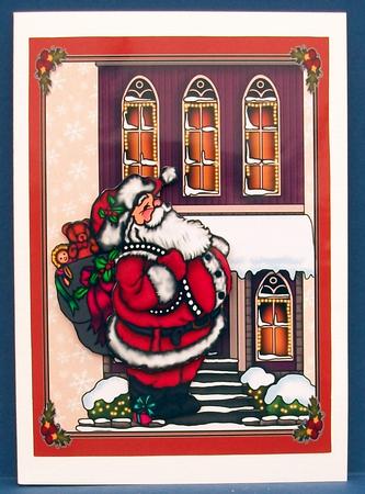 Where's the Chimney? Funny Santa Decoupage Card by Cheryl French