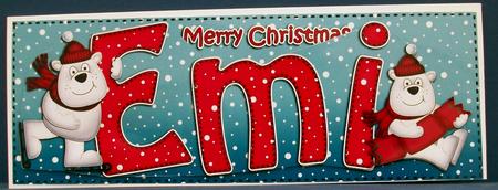 Merry Christmas Emi Polar Bears Large Dl & 3D Decoupage by Cheryl French