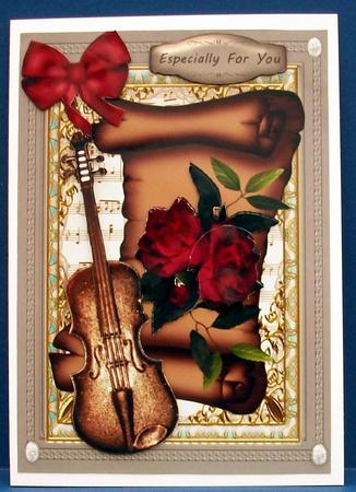 Lovely Music and Roses on a Scroll by Cheryl French