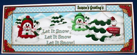 Let It Snow Large Dl Card Front by Cheryl French