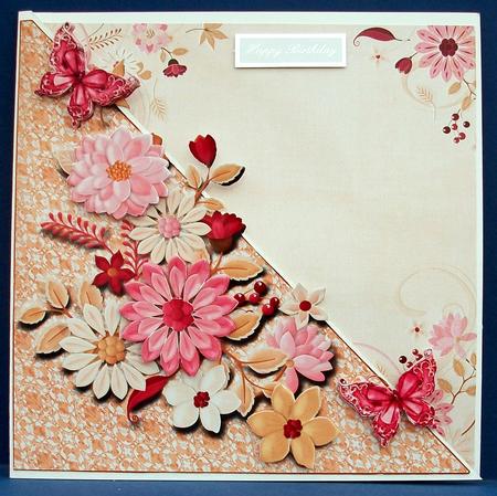 8x8 Over the Edge Floral Card with Butterflies Mini Kit by Cheryl French