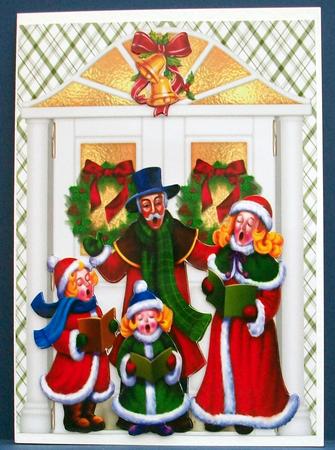 Carol Singers with Lovely Front Door by Cheryl French