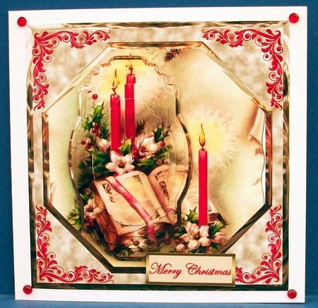 Christmas Candles Card with Shaped Layers by Cheryl French