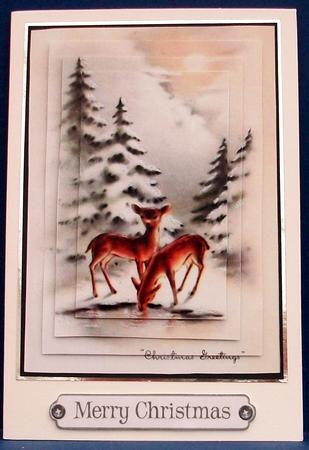 Cute Deers in the Snow Pyramids by Cheryl French