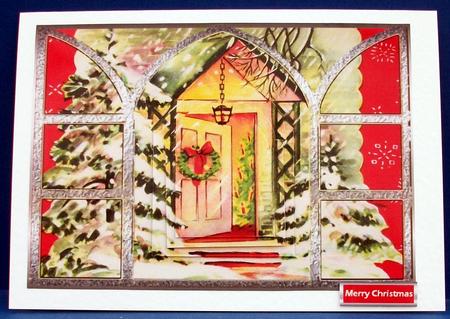 Welcome Christmas Glow Card with Pyramid Layers by Cheryl French