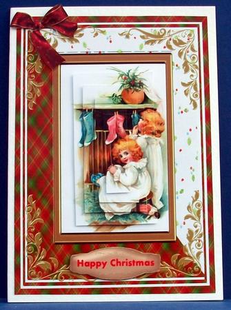 Vintage Children Hanging the Stockings by Cheryl French