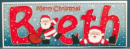 Xmas Beth Santa Signpost Lge Dl Easicut Decoupage by Cheryl French