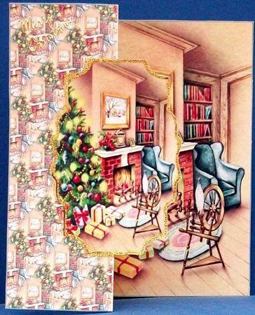 Christmas at Home Fold Back Card by Cheryl French