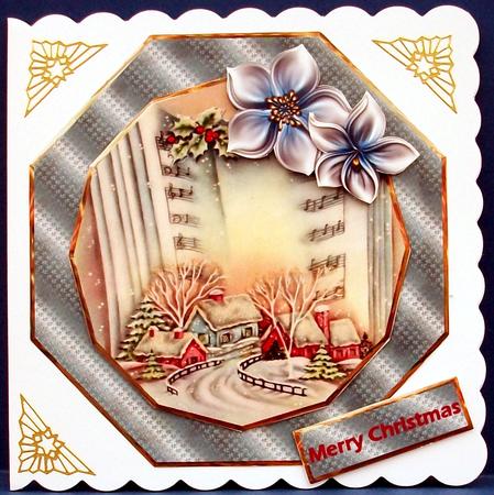 The Holly and the Ivy Card Front with a Topper by Cheryl French
