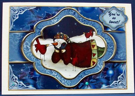 Christmas Small Talk Friend Neighbour-ribbon Sash Quick Card by Cheryl French