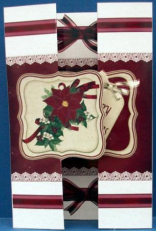 Burgundy on Cream Double Fold Back Card with Open Book by Cheryl French