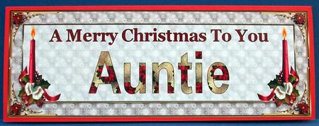 Christmas Auntie Large dl Topper by Cheryl French