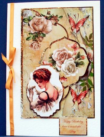 Vintage Lady Mock Envelope Card by Cheryl French