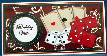 Mens Red Games Birthday Wishes Dl Decoupage Topper by Cheryl French