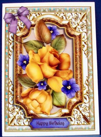 Yellow Roses in a Gold Frame by Cheryl French