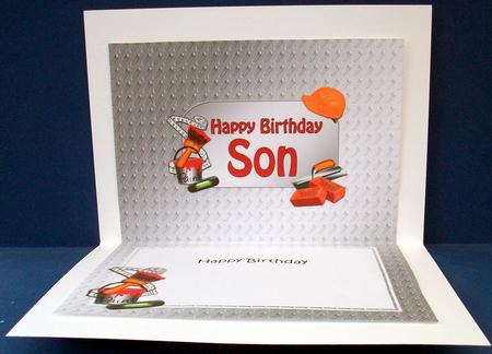 5x7 Birthday Son Handyman Tools Matching Insert by Cheryl French