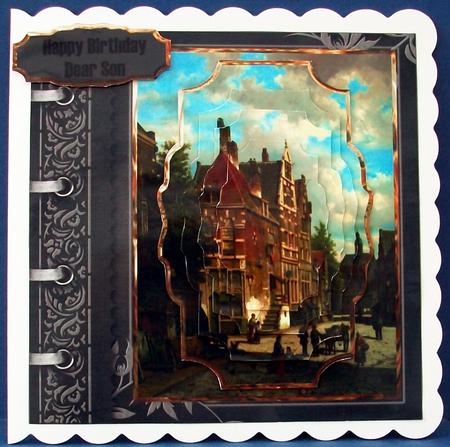 Dutch Street Card with Shaped Layers by Cheryl French