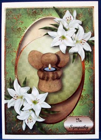 Centre Circle - Stone Angel & White Lilies by Cheryl French