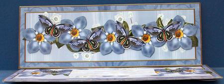 Blue Forget Me Knots Large Dl Decoupage Card & Env Kit by Cheryl French