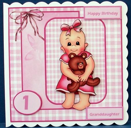Toddler and Teddybear Card with Decoupage by Cheryl French