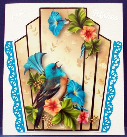 Art Deco Bird Stacker - Beautiful Blue Bird by Cheryl French