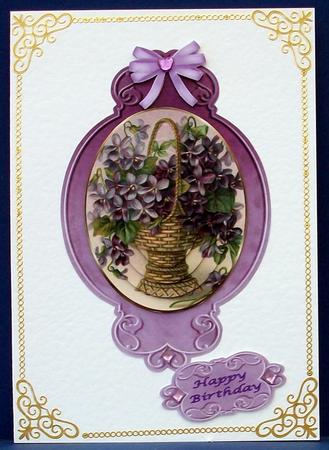 Basket of Lavender Flowers Decoupage Topper by Cheryl French