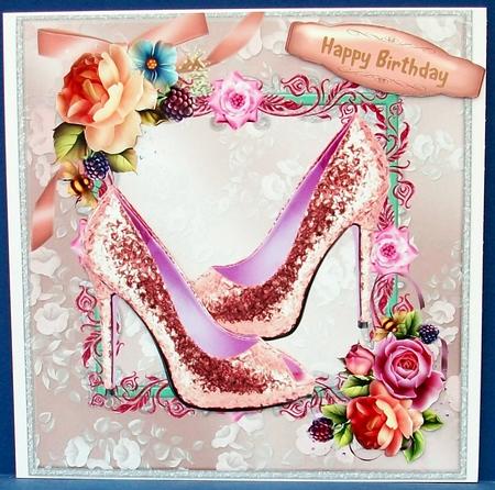 Lovely Pink Glamour Shoes and Roses  by Cheryl French