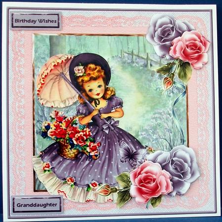 Belle Rose 8x8 Card with Decoupage Mini Kit by Cheryl French