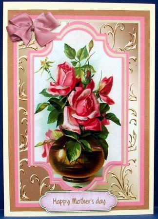 Beautiful Vase of Salmon Pink Roses . by Cheryl French