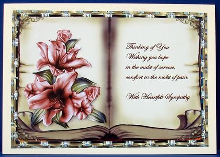 Lily Sympathy Book Topper with Decoupage by Cheryl French