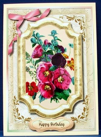 Beautiful Hollyhocks in Ornate Frame  by Cheryl French