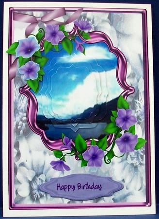 Lovely Lakeland Scene with Petunias (ormate Pyramarg ) by Cheryl French