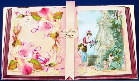 Vintage the Fountain Open Book, Mini Card Kit by Cheryl French