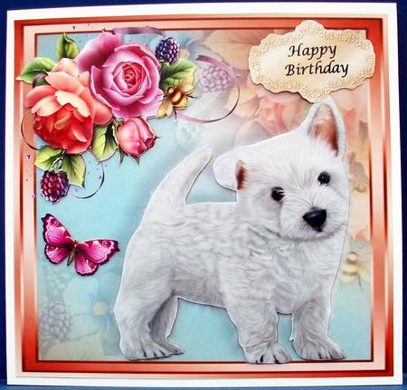 Gorgeous Westie with Spring Flowers 8x8 Mini Kit by Cheryl French
