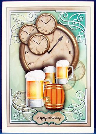 Beer O'clock Male Card by Cheryl French